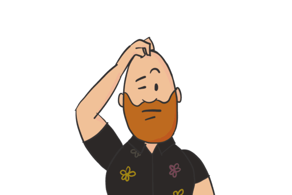 Confused man scratches head wondering where time-of-use energy plans are on Powerswitch website. Electric Kiwi fights for fair representation of all energy providers.