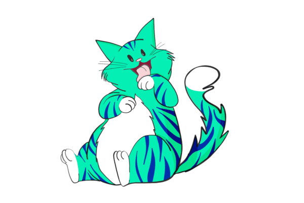 Teal coloured cat looking innocent. Electric Kiwi calls for reform in the wholesale energy market.