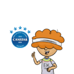 Excited cartoon boy approves of Electric Kiwi's win as Canstar's Most Satisfied Customers in electricity.